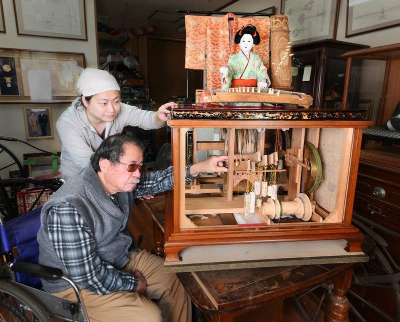 búp bê Karakuri đánh đàn Koto búp bê Karakuri đánh đàn Koto